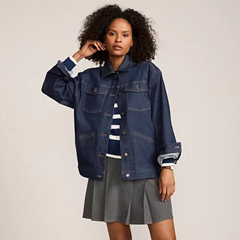 Women's Oversized Denim Trucker Jacket